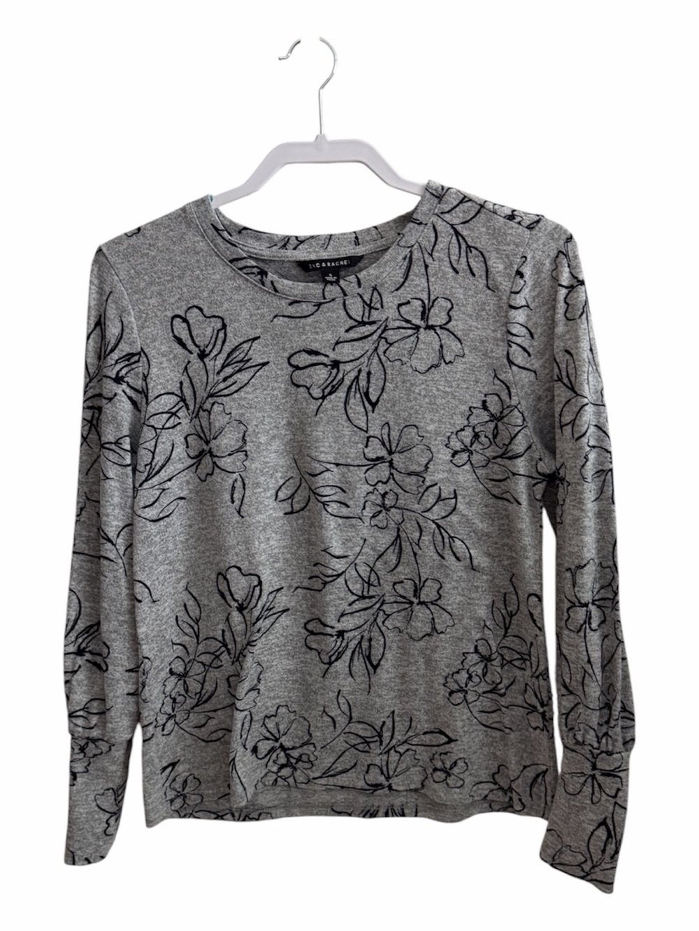 Zac & Rachel grey sweater with black art floral
